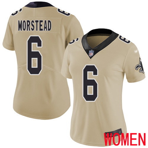 New Orleans Saints Limited Gold Women Thomas Morstead Jersey NFL Football #6 Inverted Legend Jersey